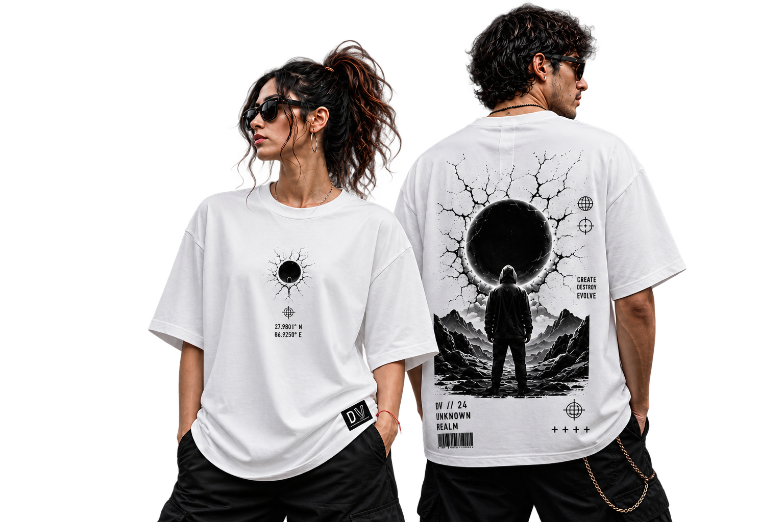 Dark Verse oversized T-shirt front and back